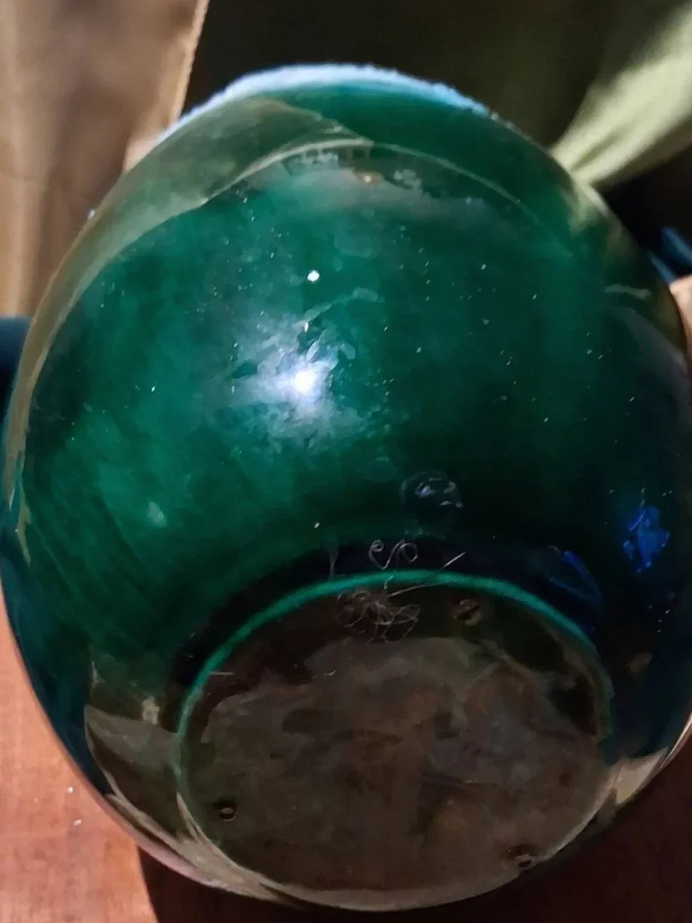 Mid-Century Modern Style studio pottery vase featuring a dramatic crater glaze.